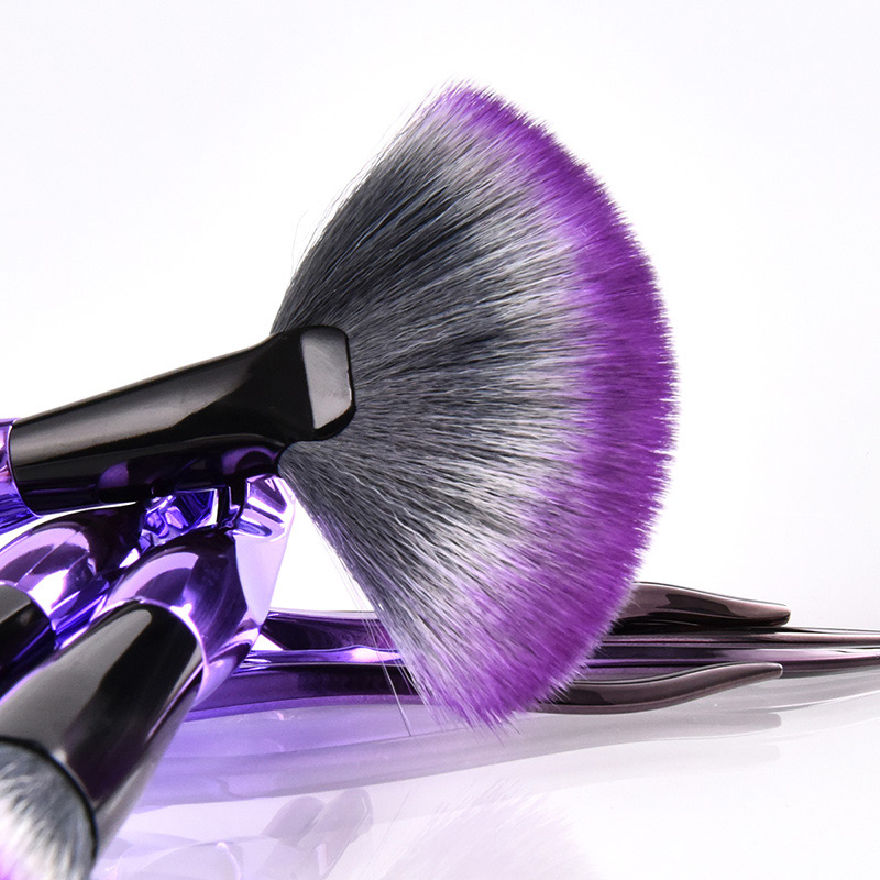 Trendy Purple+black Color Matching Decorated Makeup Brush(8pcs),Beauty tools