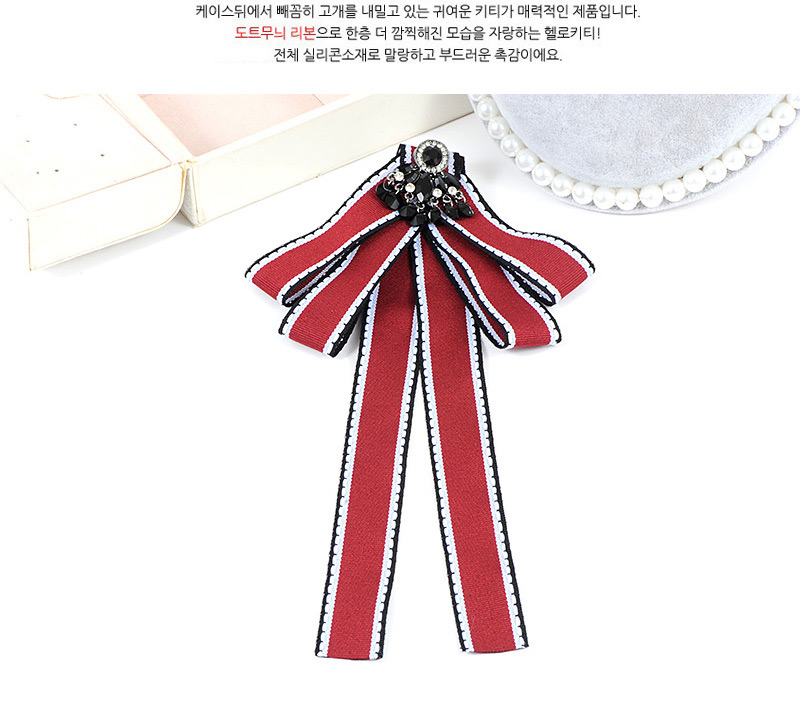 Trendy Claret Red Stripe Pattern Decorated Simple Brooch,Korean Brooches