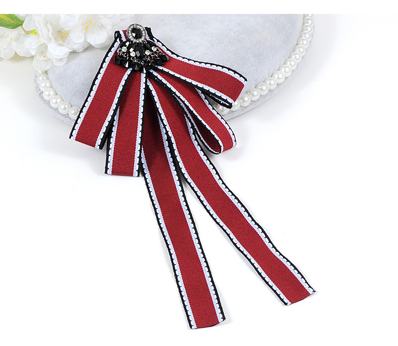 Trendy Claret Red Stripe Pattern Decorated Simple Brooch,Korean Brooches