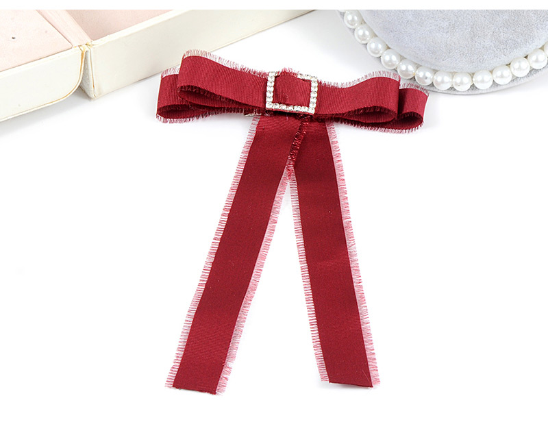Trendy Pink Square Shape Decorated Bowknot Brooch,Korean Brooches