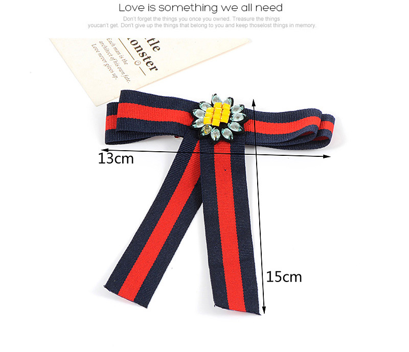 Trendy Red+navy Sunflower Decorated Simple Bowknot Brooch,Korean Brooches