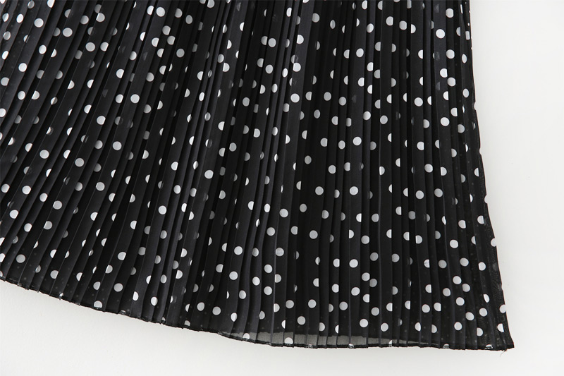 Trendy Black Dots Pattern Decorated Simple Skirt,Skirts