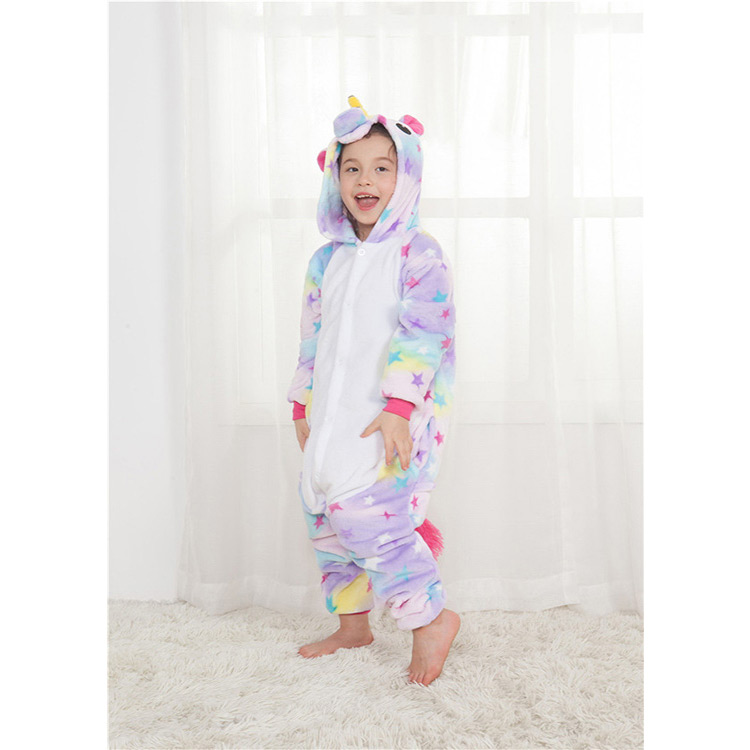 Lovely Light Purple Star Shape Decorated Unicorn Children Pajamas,Cartoon Pajama