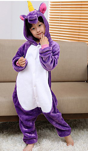 Lovely Light Purple Star Shape Decorated Unicorn Children Pajamas,Cartoon Pajama