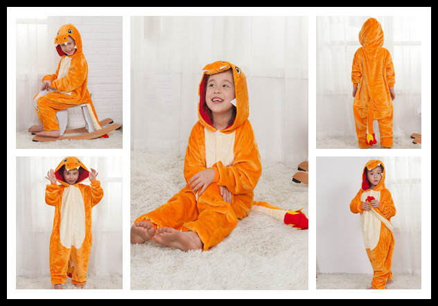 Lovely Orange Dragon Decorated Children Pajamas,Cartoon Pajama