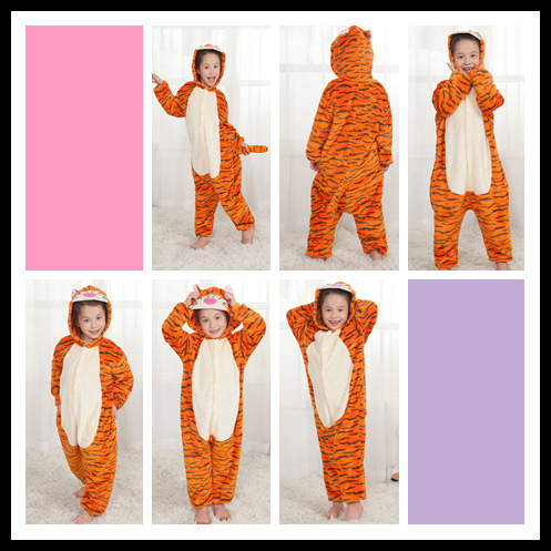 Lovely Orange Tiger Decorated Children Pajamas,Cartoon Pajama
