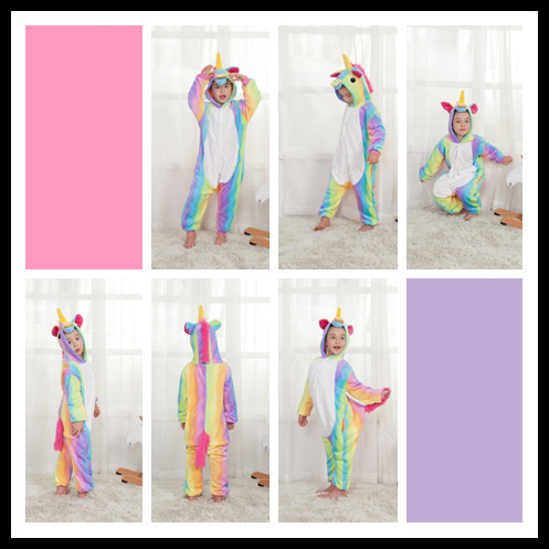 Lovely Multi-color Unicorn Decorated Children Pajamas,Cartoon Pajama