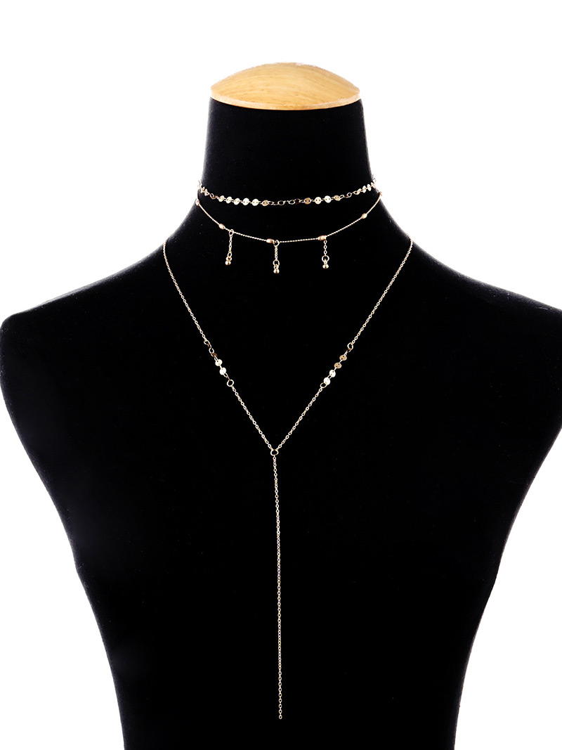 Fashion Silver Color Tassel Decorated Double-layer Necklace,Bib Necklaces