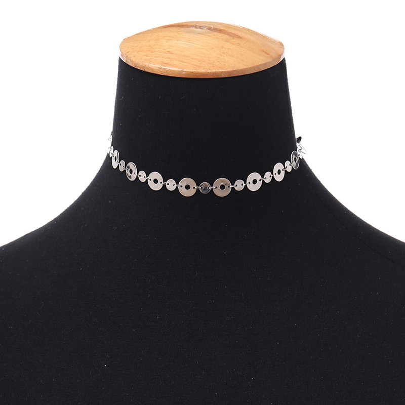 Fashion Gold Color Round Shape Decorated Choker,Chains