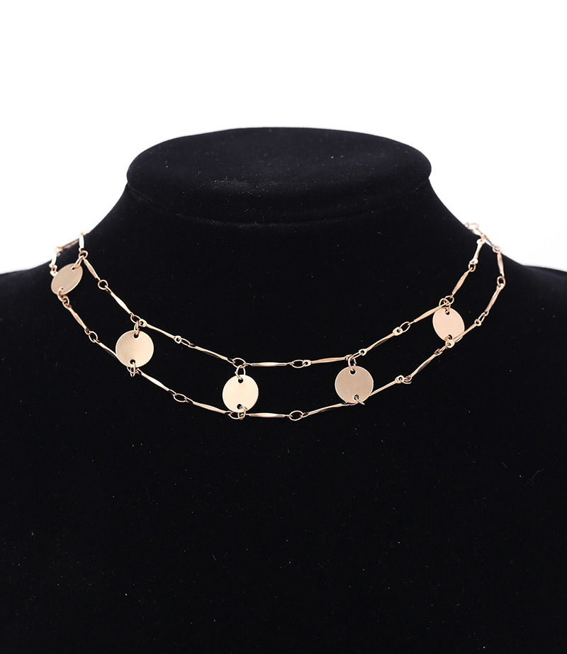 Fashion Gold Color Hollow Out Decorated Double-layer Choker,Multi Strand Necklaces