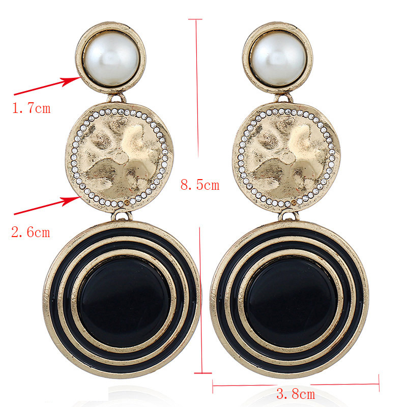 Fashion Gold Color+black Color-matching Decorated Earrings,Drop Earrings