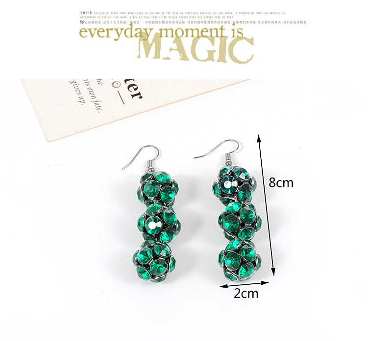 Fashion Green Balls Shape Design Long Earrings,Drop Earrings