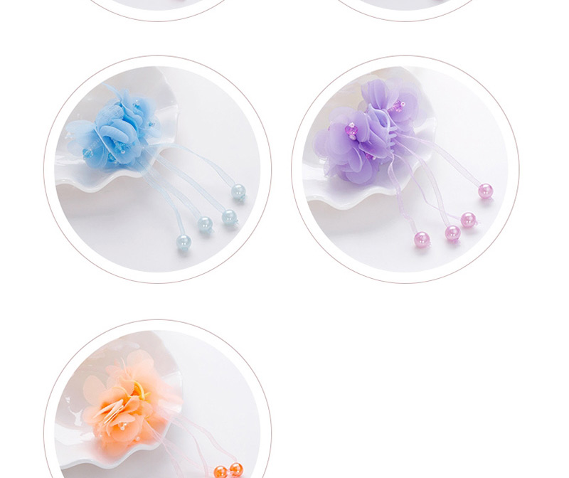 Lovely Blue Flower Decorated Taseel Design Hair Claw,Kids Accessories