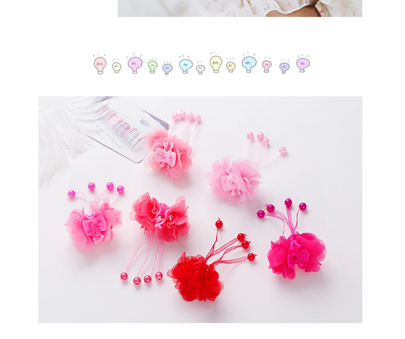 Lovely Light Pink Flower Decorated Taseel Design Hair Claw,Kids Accessories