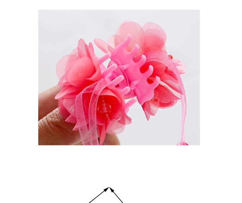 Lovely Light Pink Flower Decorated Taseel Design Hair Claw,Kids Accessories