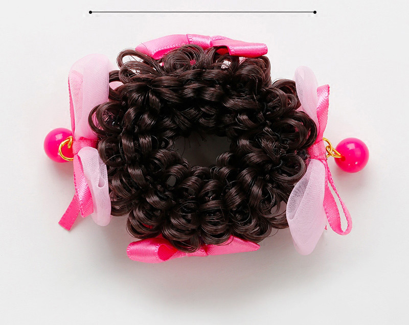Fashion Pink Bowknot Decorated Simple Child Wig(1pc),Kids Accessories
