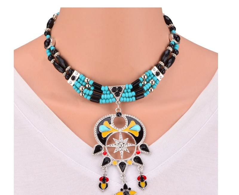 Fashion Black Beads Decorated Multi-layer Necklace,Beaded Necklaces