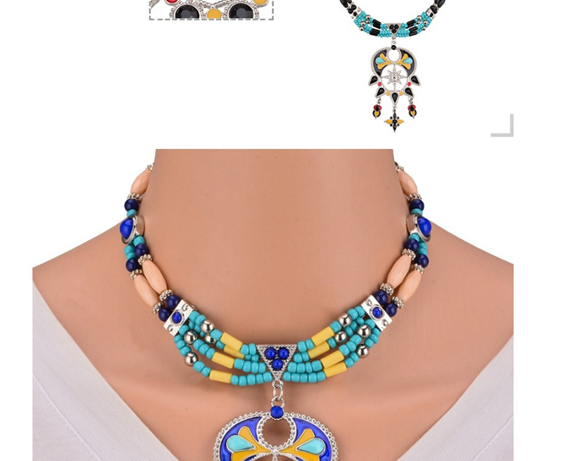 Fashion Multi-color Beads Decorated Multi-layer Necklace,Beaded Necklaces