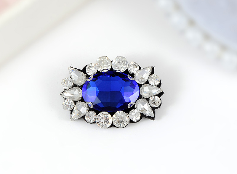 Fashion Sapphire Blue Full Diamond Decorated Simple Brooch,Korean Brooches