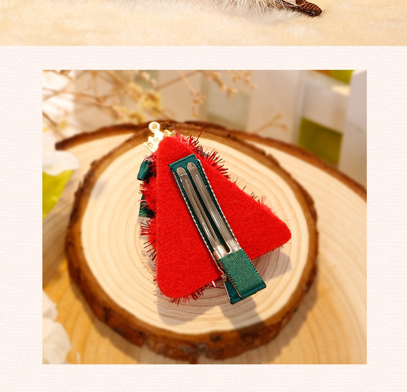 Fashion Red+green Tree Shape Decorated Christmas Hairpin,Kids Accessories
