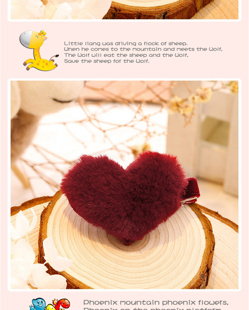 Lovely Claret-red Heart Shape Decorated Hairpin,Kids Accessories