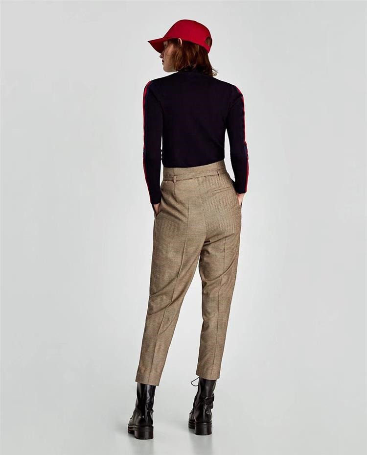 Vintage Khaki Pure Color Decorated Pants,Pants