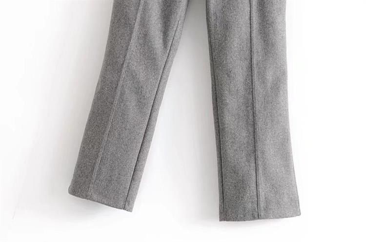 Fashion Gray Pure Color Decorated Pants,Pants