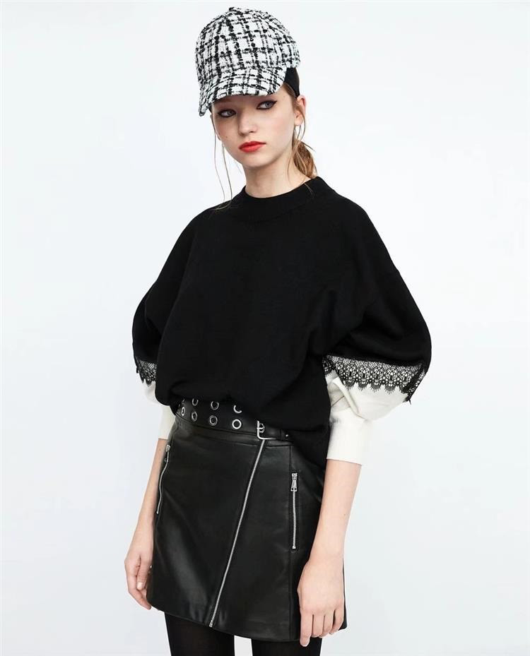 Elegant Black Rivet Decorated Skirt,Skirts