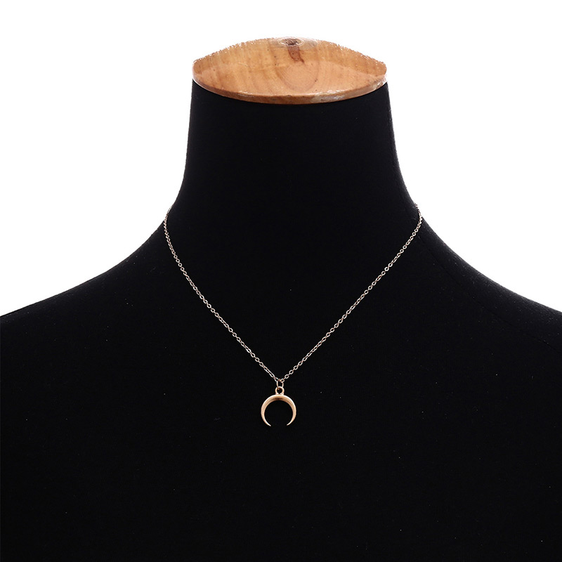 Fashion Gold Color Moon Shape Decorated Necklace,Pendants