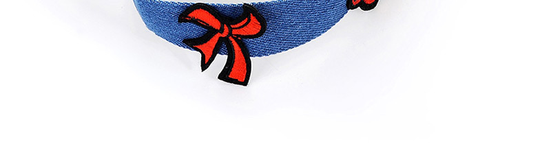 Fashion Blue Embroidery Cherry Decorated Choker,Chokers