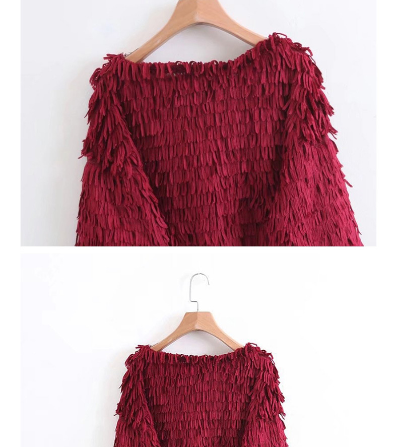 Trendy Red Pure Color Decorated Long Sleeves Sweater,Sweater