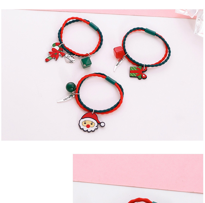 Lovely Green+red Christmas Crutches Decorated Hair Band,Hair Ring