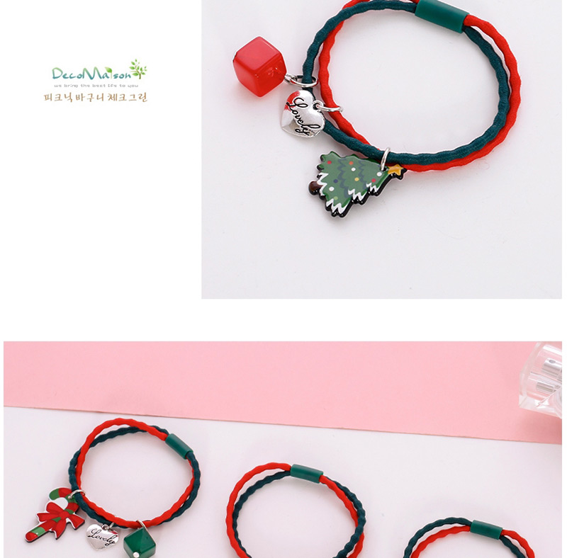 Lovely Green+red Christmas Gift Decorated Hair Band,Hair Ring