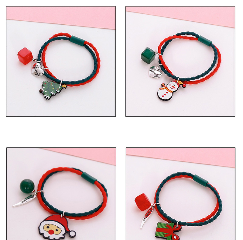 Lovely Green+red Christmas Crutches Decorated Hair Band,Hair Ring