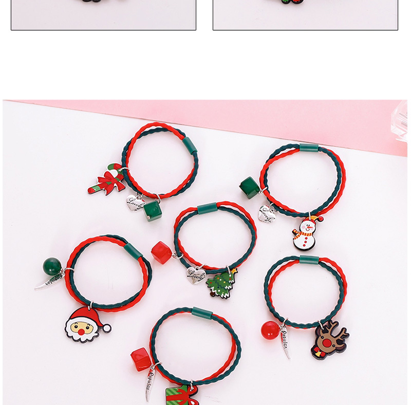 Lovely Green+red Santa Claus Decorated Hair Band,Hair Ring