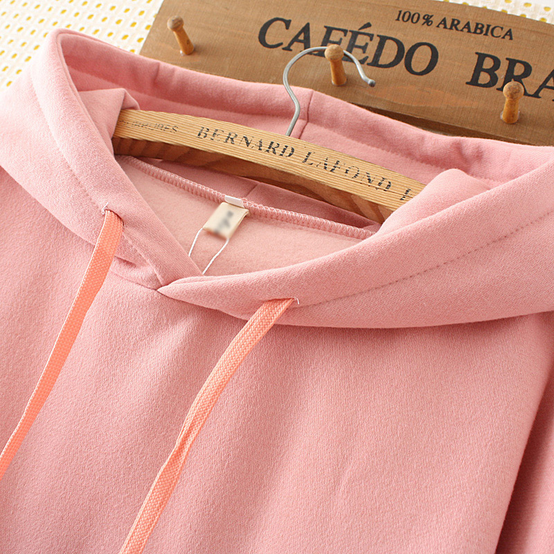 Fashion Pink Letter Decorated Long Hoodie,Plus Size