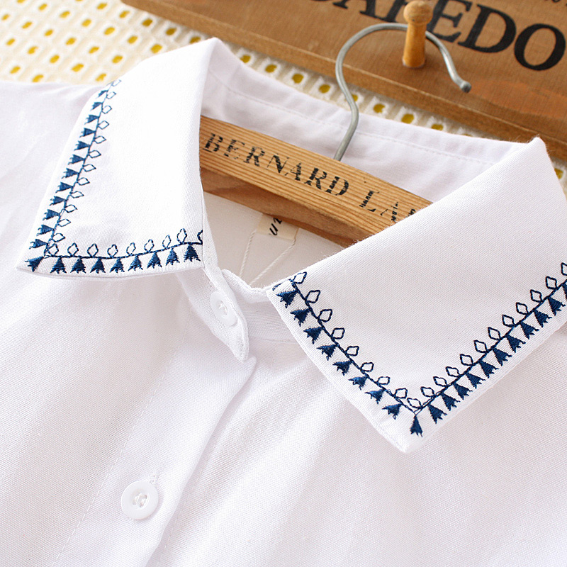 Fashion Blue Triangle Pattern Decorated Shirt,Plus Size