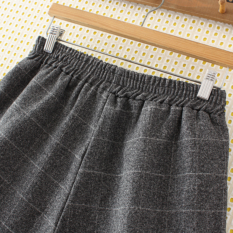 Fashion Dark Gray Square Pattern Decorated Shorts,Plus Size