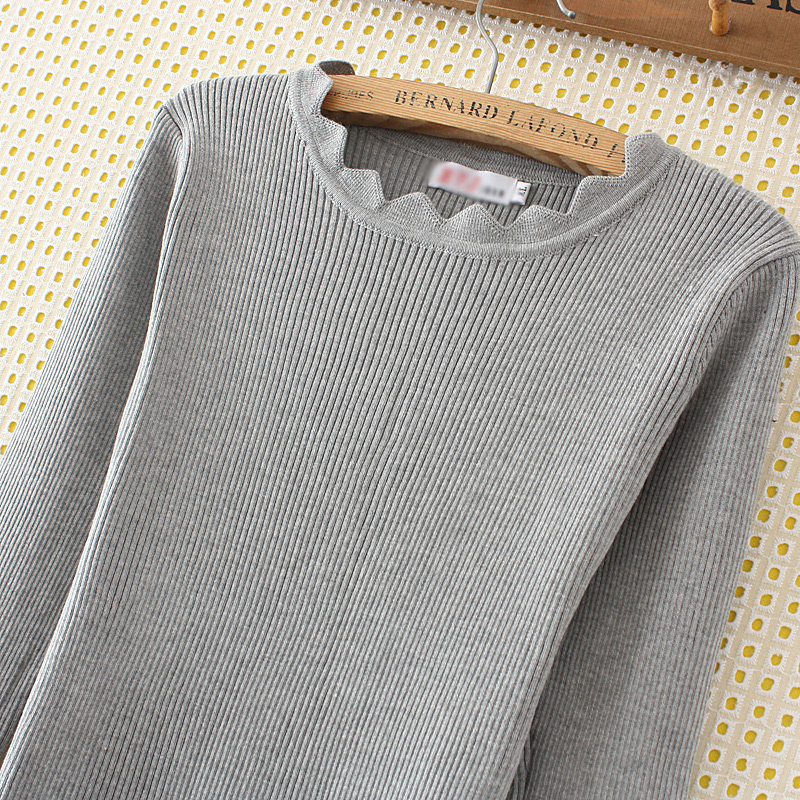 Elegant Gray Pure Color Decorated Sweater,Plus Size