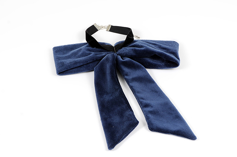 Elegant Navy Bowknot Shape Decorated Necklace,Chokers
