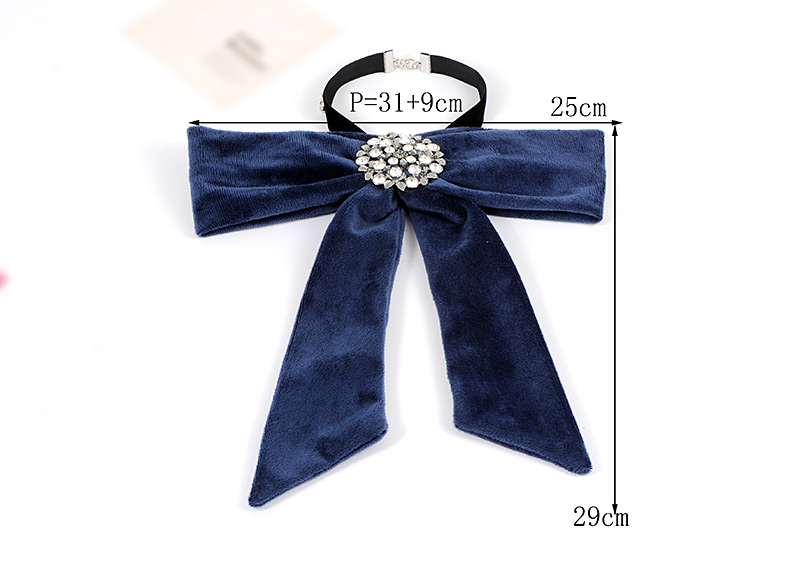 Elegant Navy Bowknot Shape Decorated Necklace,Chokers