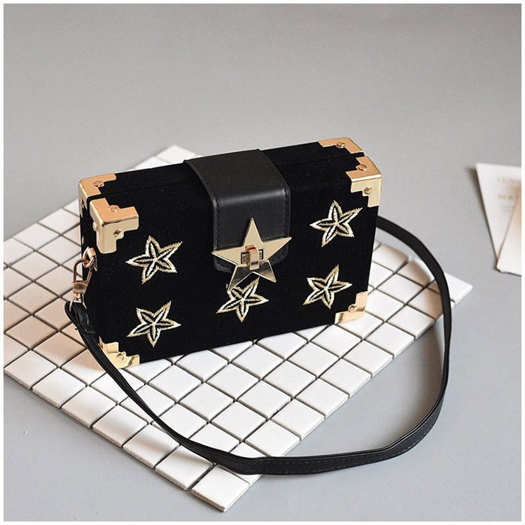 Vintage Black Star Pattern Decorated Bag,Shoulder bags