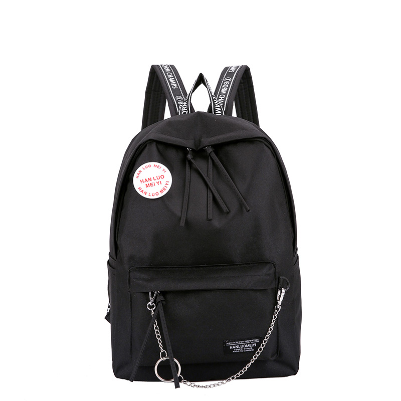 Fashion Black Chain Decorated Backpack,Backpack