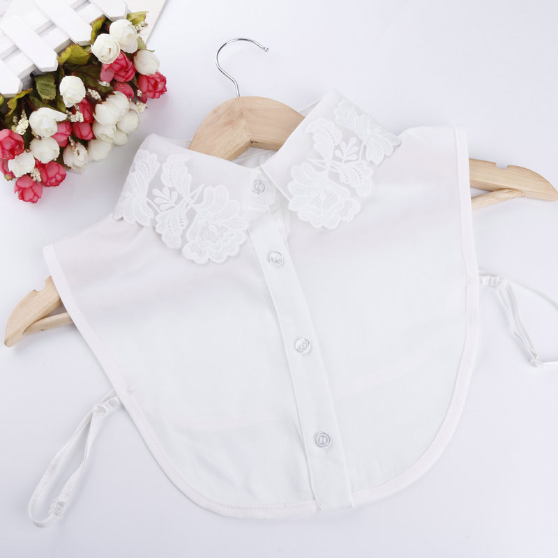 Elegant White Lace Flower Shape Decorated Fake Collar,Thin Scaves