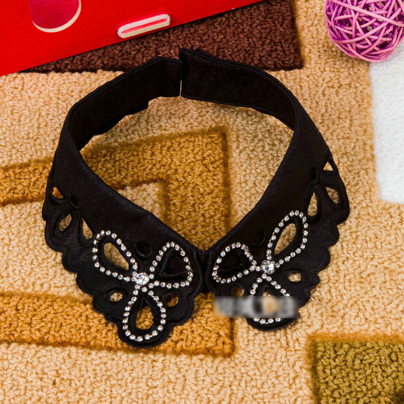 Elegant Black Hollow Out Decorated Fake Collar,Thin Scaves