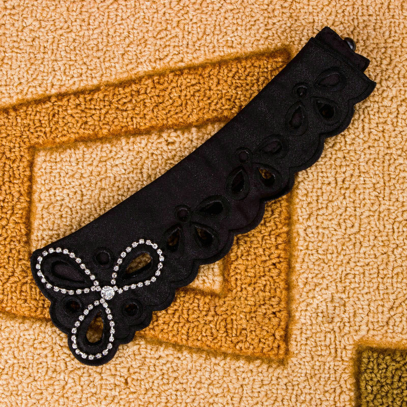 Elegant Black Hollow Out Decorated Fake Collar,Thin Scaves