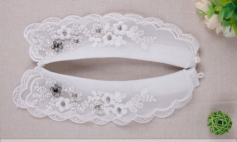 Elegant White Flower Shape Decorated Fake Collar,Thin Scaves