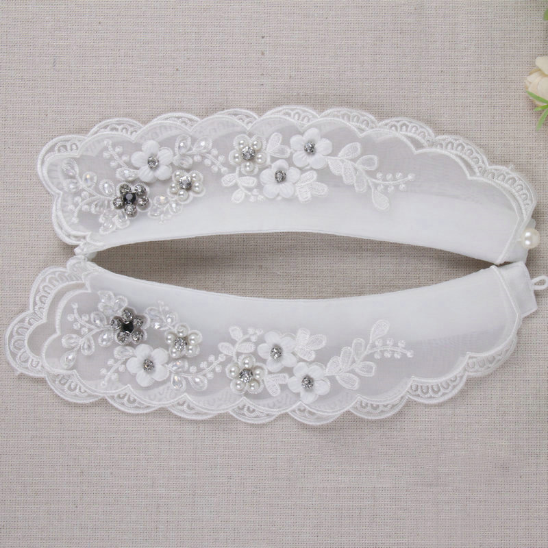 Elegant White Flower Shape Decorated Fake Collar,Thin Scaves