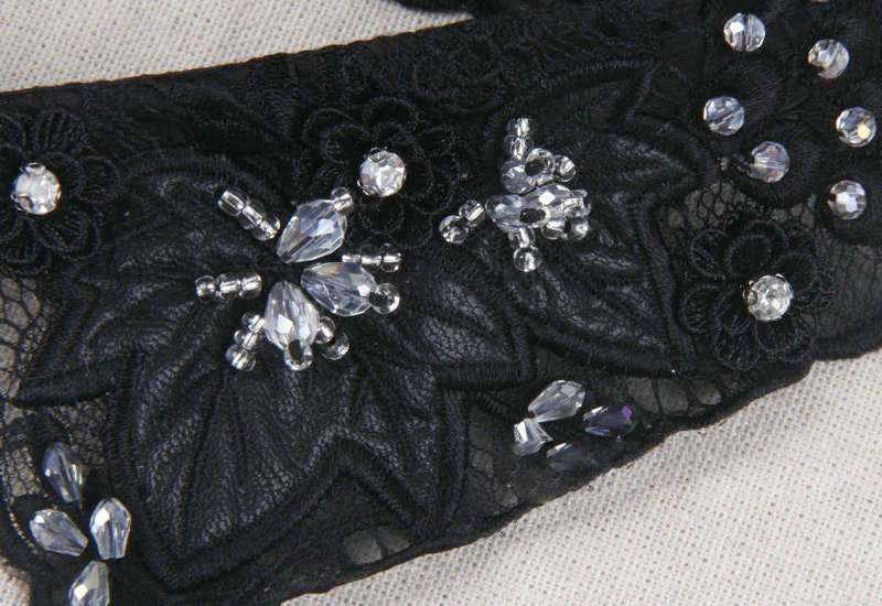 Fashion Black Leaf Shape Decorated Lace Fake Collar,Thin Scaves