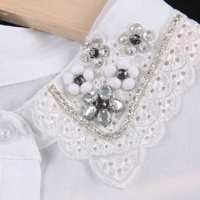 Fashion White Flower Shape Decorated Lace Fake Collar,Thin Scaves